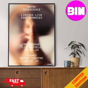 Limited Live Performances 2024 Of Baynk Senescence In Melbourne And Sydney On July Home Decor Poster Canvas