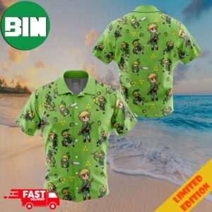 Link Pattern Legend of Zelda Button Up ANIMEAPE Hawaiian Shirt