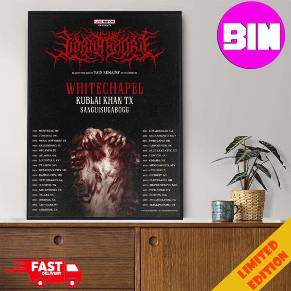 Lorna Shore North American Tour 2024 With Whitechapel And Kublai Khan TX And Sanguisugabogg Schedule List Date Home Decor Poster Canvas