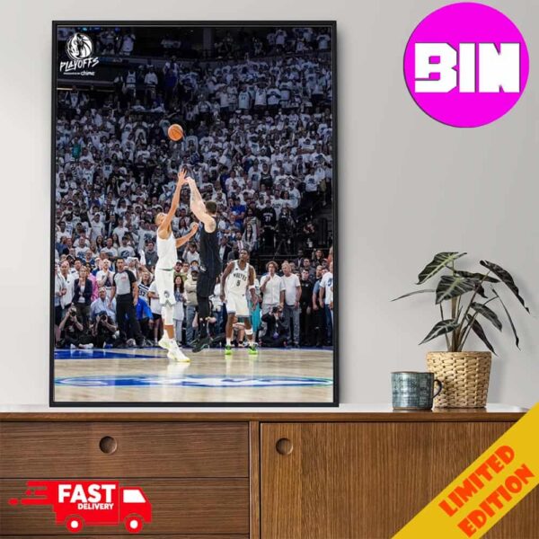 Luka Doncic Step Back 3 Points Shoot In Last Second Help Mavericks Lead 2-0 In WCF Final NBA Playoffs 23-24 Home Decor Poster Canvas