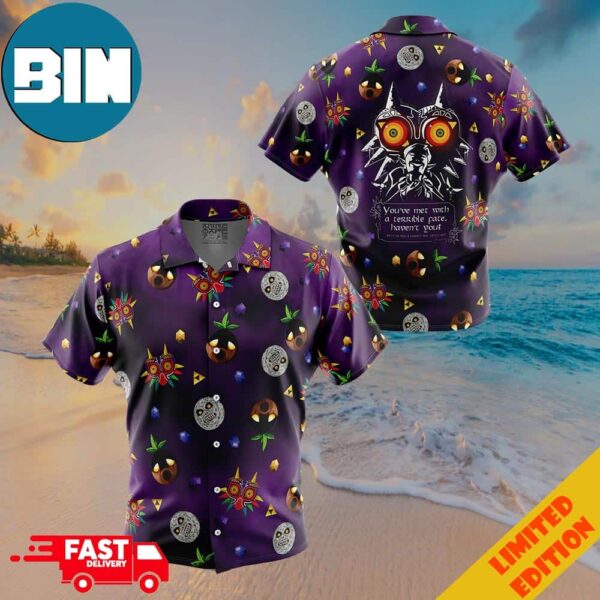 Majora’s Mask v2 Legend of Zelda Button Up ANIMEAPE Hawaiian Shirt