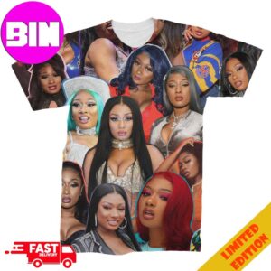Megan Thee Stallion 3D Collage Face All Over Print Unisex T-Shirt