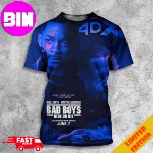 Miami’s Finest Are Now Its Most Wanted Posters For Bad Boys Ride Or Die In Theaters On June 7 2024 With Will Smith And Martin Lawrence 3D Unisex T-Shirt