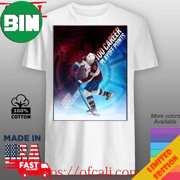 Mikko Rantanen Colorado Avalanche With His 100th Career Nhl Playoff Points Poster T-Shirt