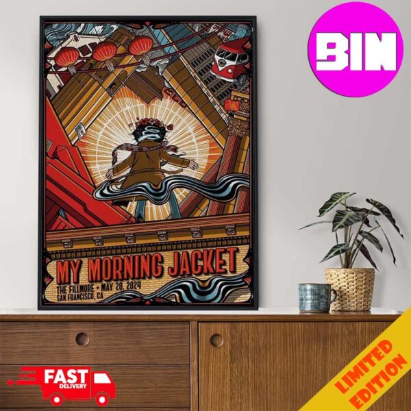 My Morning Jacket Show At The Legendary The Fillmore San Francisco Ca May 28 2024 Home Decor Poster Canvas