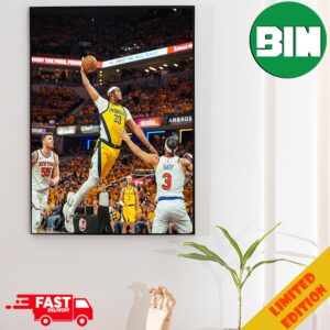 Myles Turner Detonates Slam Dunk Iconic Moment Indiana Pacers Poster Canvas