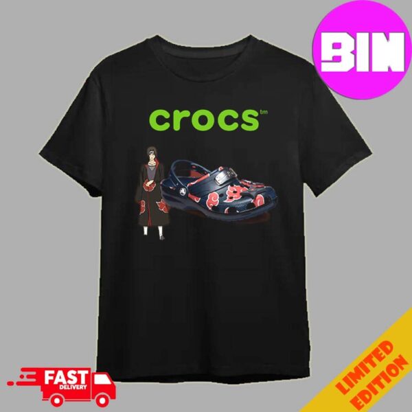 Naruto X Crocs Clog Itachi Releasing June 6th 2024 Unisex Sneaker T-Shirt