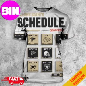 New Orleans Saints Announced Their New Season NFL 2024 Schedule Poster 3D Unisex T-Shirt