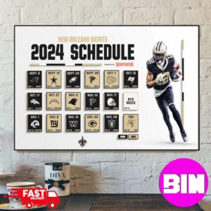 New Orleans Saints Announced Their New Season NFL 2024 Schedule Poster Home Decor Poster Canvas