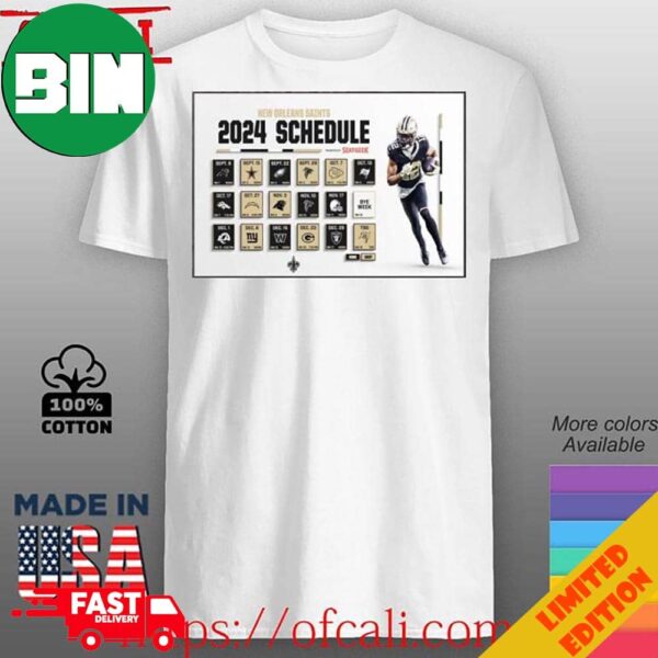 New Orleans Saints Announced Their New Season NFL 2024 Schedule Poster T-Shirt