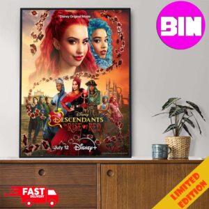 New Poster For Descendants The Rise Of Red Releasing On Disney On July 12 Home Decor Poster Canvas