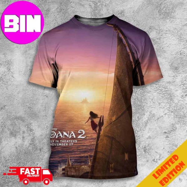 New Poster For Disney Moana 2 Movie 2024 Release On November 27 Only In Theaters All Over Print Unisex T-Shirt