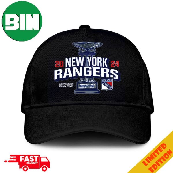 New York Rangers Fanatics 2024 Presidents’ Trophy Logo Classic Snapback Hat-Cap