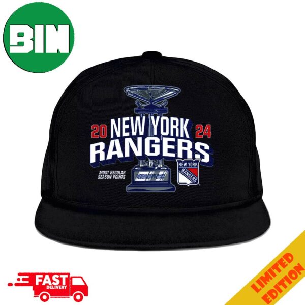 New York Rangers Fanatics 2024 Presidents’ Trophy Logo Classic Snapback Hat-Cap