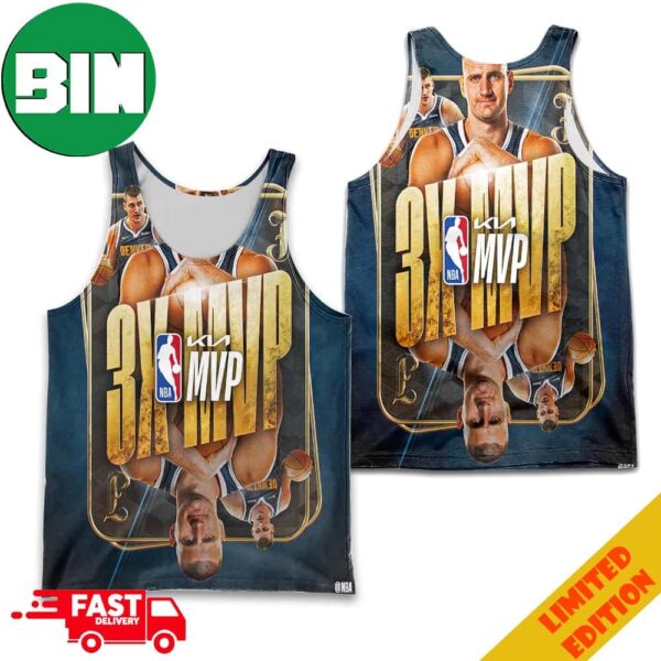 Nikola Jokic Kia MVP For The 3rd Time In The Last 4 Seasons All-Over Print Tank Top Basketball T-Shirt