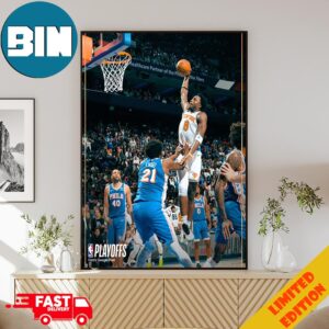OG Anunoby Poster Dramatical Dunk On Embiid New York Knicks Knock Out 76ers To Round 2 NBA Playoffs 2024 Poster Canvas