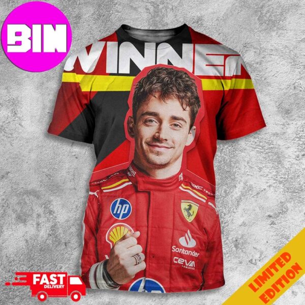 Official Charles Leclerc Wins The Monaco Grand Prix 2024 All Over Print Unisex T-Shirt