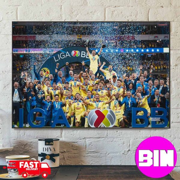 Official Club America Bicampeones Liga MX Clausura 2024 Champions America Campeon Home Decor Horizontal Poster