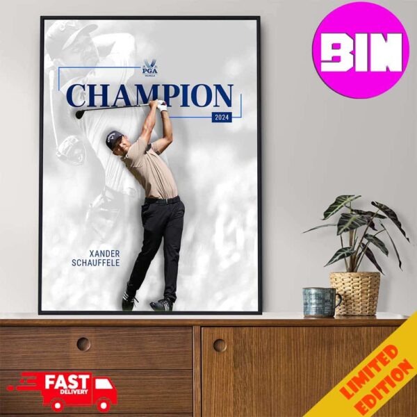 Official Golfer Xander Schauffele Champion PGA Championship 2024 Home Decor Poster Canvas