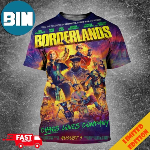 Official Poster For Borderlands Movie Chao Loves Company In Theaters On August 9 2024 All Over Print Shirt