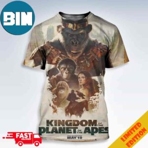 Official Poster For Kingdom Of The Planet Of The Apes Releasing In Theaters This Friday 3D T-Shirt
