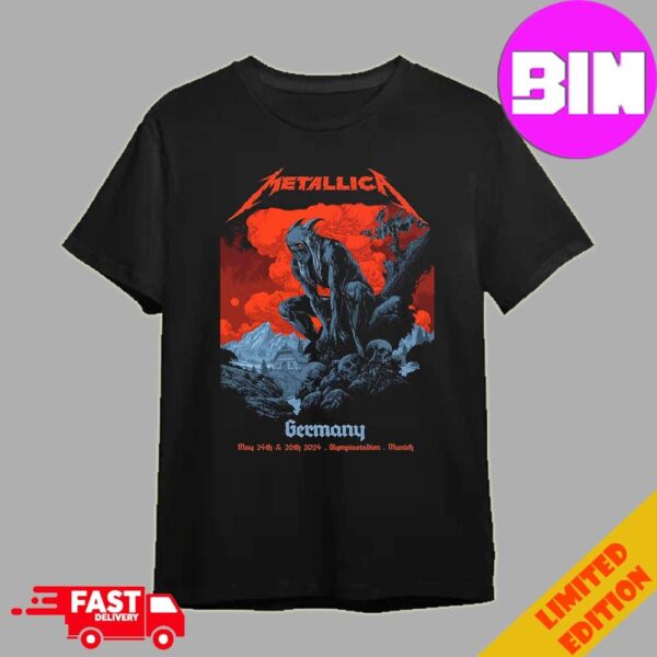 Official Poster Metallica In Germany On May 2024 At Olympiastadion Munich Alemania Unisex Essentials T-Shirt