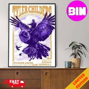 Official Poster Tyler Childers Show 2024 At CFG Bank Arena Baltimore MD On May 27 With Allison Russell Home Decor Poster Canvas