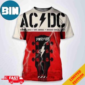 Official Tour Poster For ACDC Show In Reggio Emilia Italy On May 25 2024 3D T-Shirt