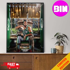 Oficial Boston Celtics NBA Eastern Conference Champions 2024 With Jayson Tatum Home Decor Poster Canvas