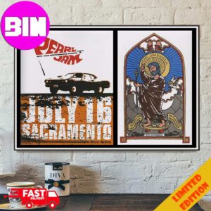 Old Pearl Jam Sacramento Posters Tomorrow Play At Golden 1 Center For Dark Matter World Tour 2024 Home Decor Poster Canvas