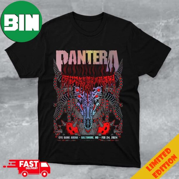 Pantera Baltimore February 24 2024 Rainbow Foil CFG Bank Arena Baltimore MD T-Shirt