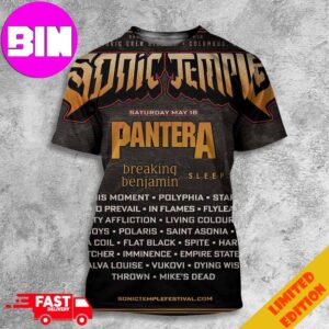 Pantera Show 2024 In Sonic Temple Festival Columbus Full Line Up Band 3D Unisex T-Shirt