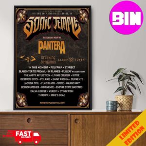 Pantera Show 2024 In Sonic Temple Festival Columbus Full Line Up Band Home Decor Poster Canvas