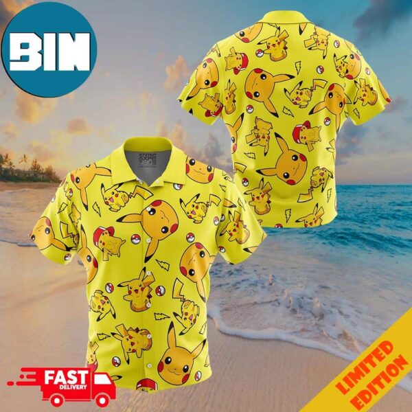 Pikachu Pattern Pokemon Button Up ANIMEAPE Hawaiian Shirt