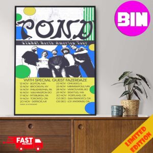 Pond Band North America Tour 2024 With Fazerdaze Schedule List Date Home Decor Poster Canvas