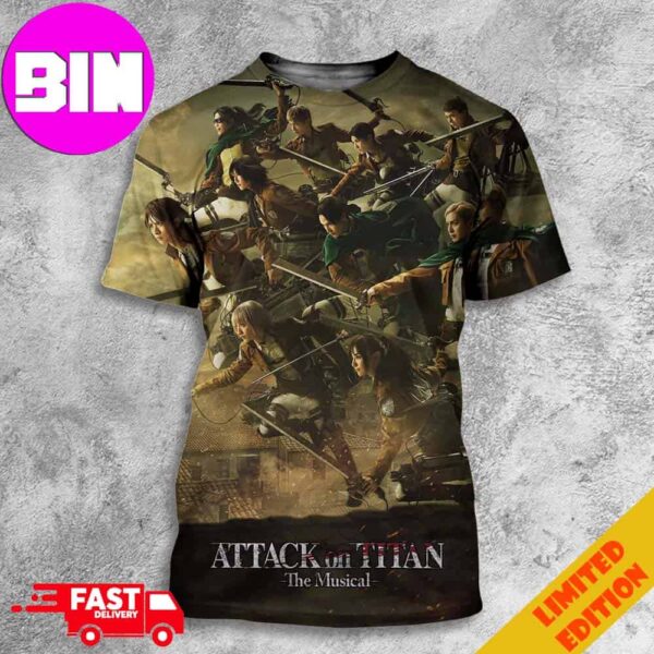 Poster Attack On Titan The Musical Will Play Live On Stage In New York In October 2024 All Over Print Unisex T-Shirt