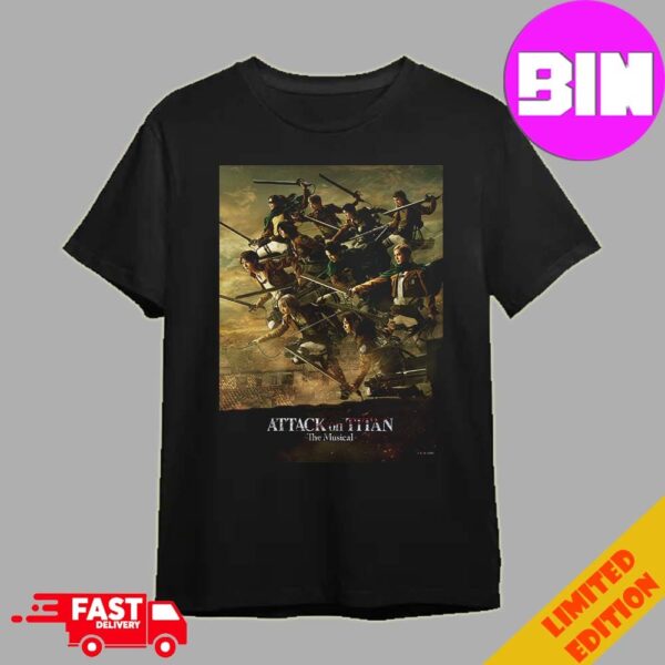 Poster Attack On Titan The Musical Will Play Live On Stage In New York In October 2024 Unisex Essentials T-Shirt