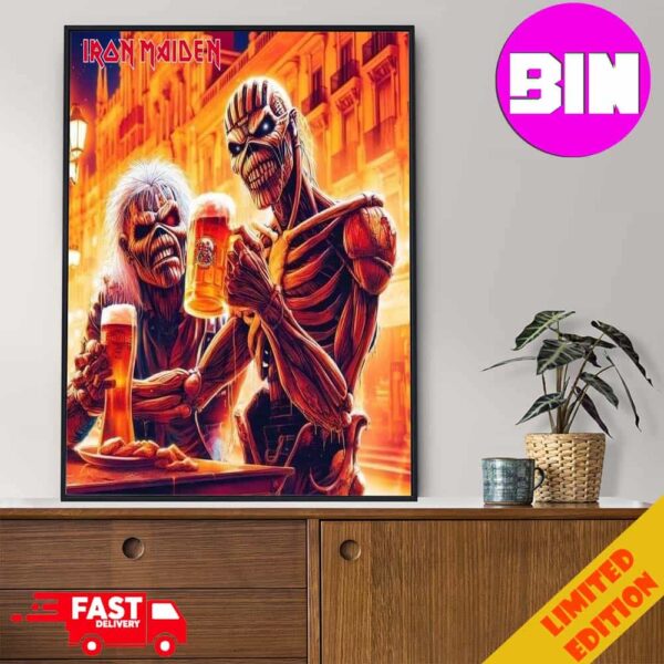 Poster Iron Maiden Beer Fan Gifts Metalhead Home Decor Poster Canvas