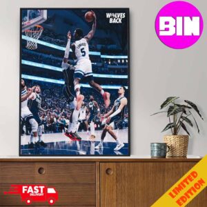 Poster Slam Dunk Anthony Edwards Frame It Minnesota Timberwolves vs Dallas Marvericks Iconic NBA Best Moment Home Decor Poster Canvas