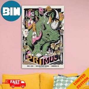 Primus May 2 2024 At Pine Knob Music Theatre Clarkston MI Limited Edition Poster By Gipp Home Decorations Poster Canvas