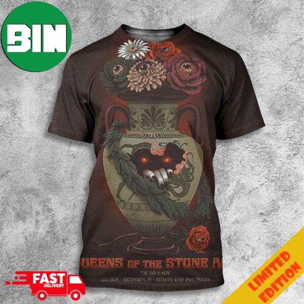 Queens Of The Stone Age The End Is Nero May 6 2024 Portsmouth VA Atlantic Union Bank Pavilion By Pedro Correa 3D T-Shirt