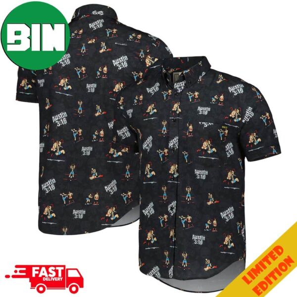 RSVLTS Black Stone Cold Steve Austin KUNUFLEX Hawaiian Shirt