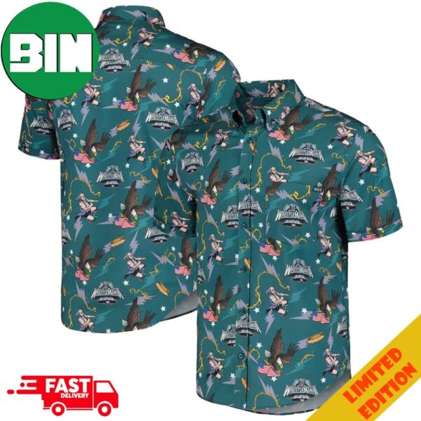 RSVLTS Green WrestleMania 40 KUNUFLEX Philly Mania Hawaiian Shirt