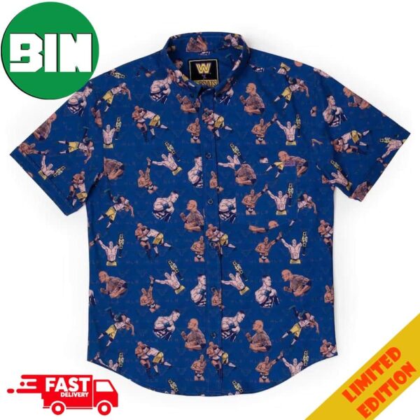 RSVLTS Navy John Cena vs The Rock Changing of the Guard KUNUFLEX Hawaiian Shirt