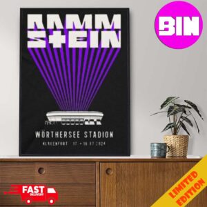 Rammstein Europe Stadium Tour Worthersee Stadion Klagenfurt July 17 18 2024 Event Home Decor Poster Canvas