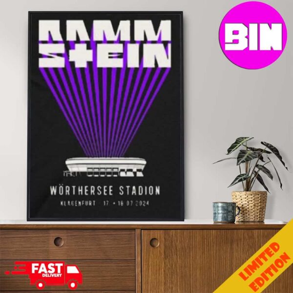 Rammstein Europe Stadium Tour Worthersee Stadion Klagenfurt July 17 18 2024 Event Home Decor Poster Canvas