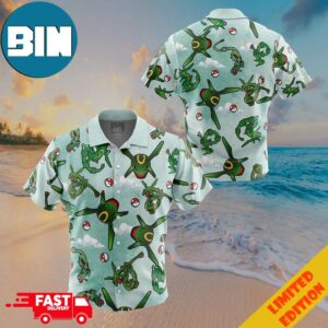 Rayquaza Pattern Pokemon Button Up ANIMEAPE Hawaiian Shirt