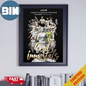 Real Madrid Is Laliga Ea Sports Champion 2023-24 Real Immortals Home Decor Poster Canvas