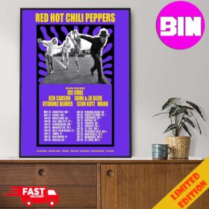 Red Hot Chili Peppers Tour 2024 Schedule List Date Home Decor Poster Canvas