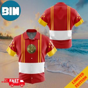 Red Ranger Ninjetti Mighty Morphin Power Rangers Button Up ANIMEAPE Hawaiian Shirt